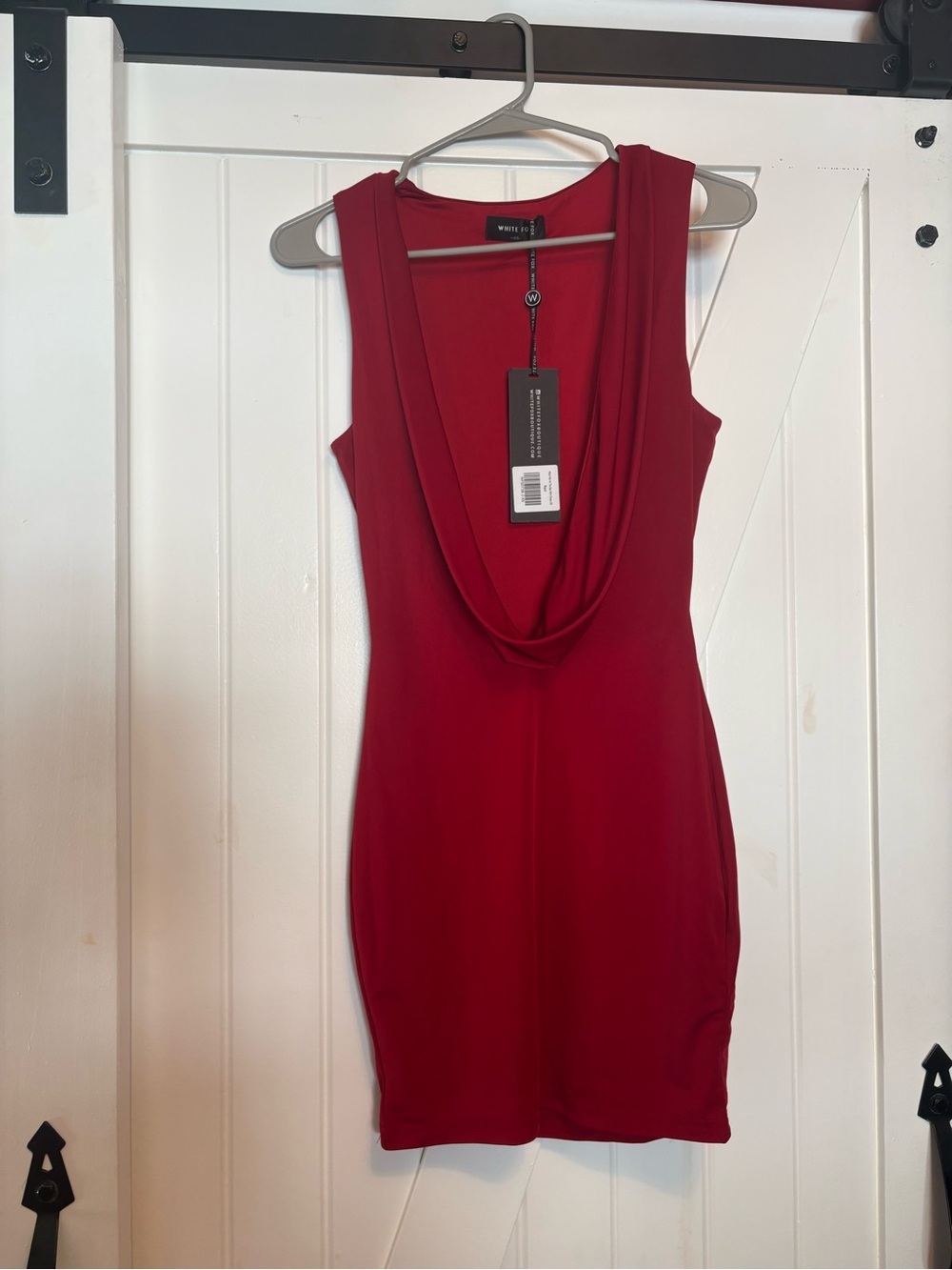 White Fox Boutique Red Cowl Neck Mini Dress
